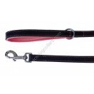 Ace Comfy Matching Leather Lead with PADDED Leather Handle ~ length 44" :: PINK LINING ::